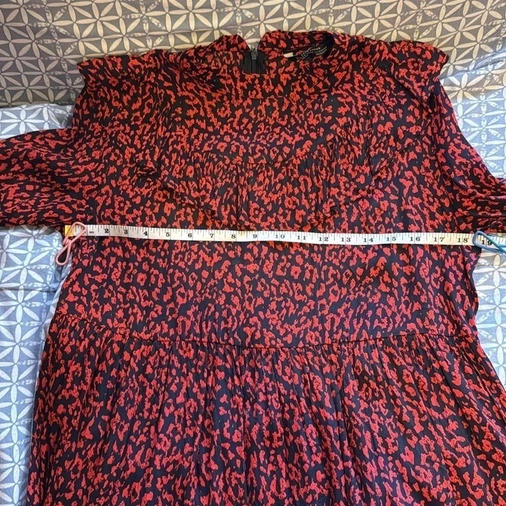 Animal Print Red Zara long sleeve dress size S!! - Picture 9 of 9